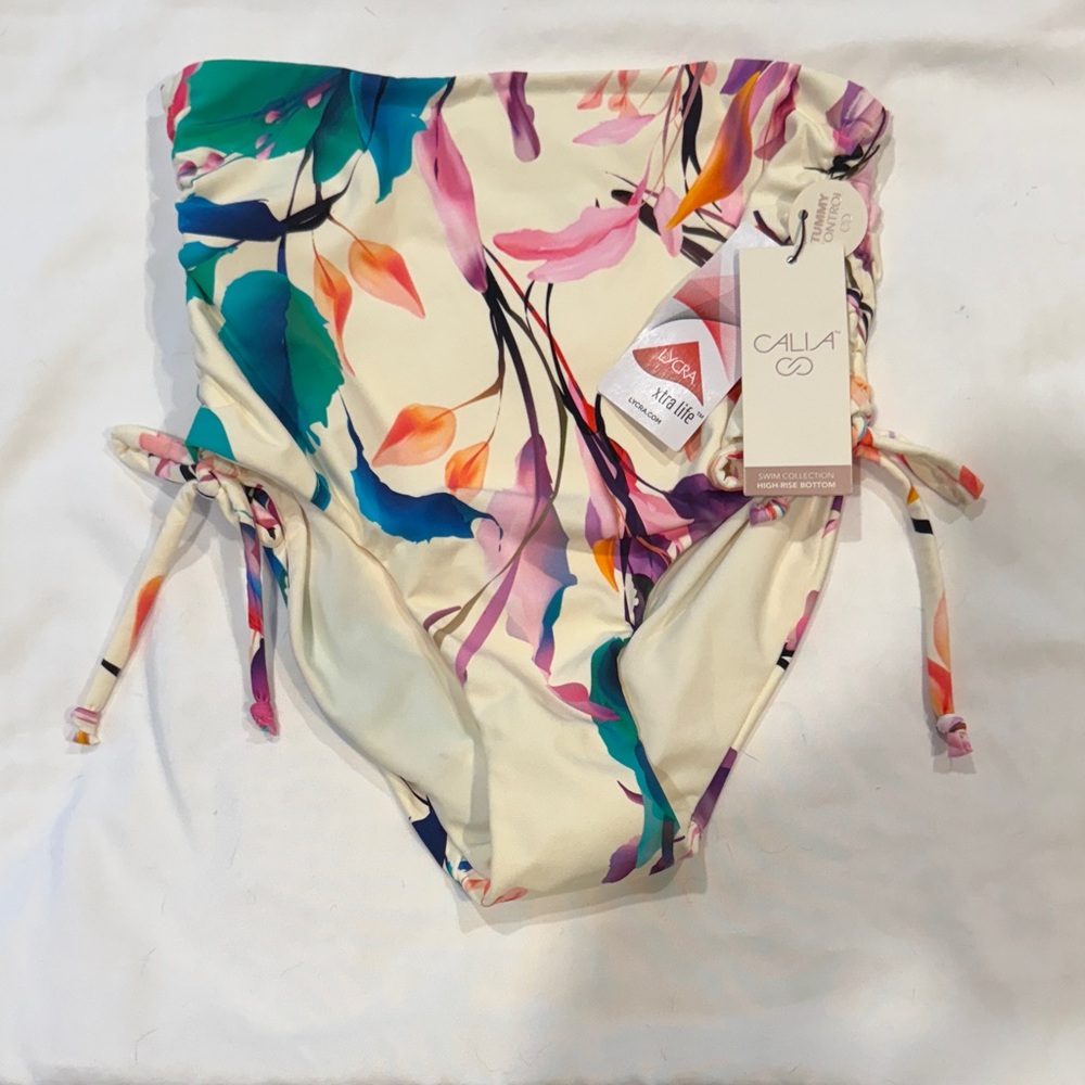 CALIA by Carrie Underwood Cream and Multicolor Bikini Bottom
